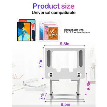 Новая регулируемая подставка для ноутбука Складная портативная подставка для ноутбука из алюминиевого сплава 10-17 дюймов Macbook Air Pro Держатель компьютерного кронштейна