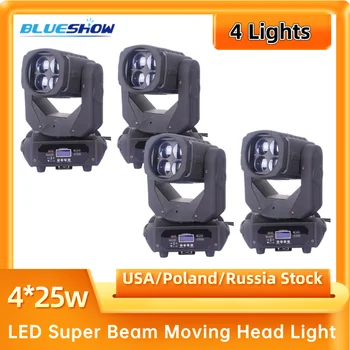 4 шт. /лот Lyre 4x25 Вт LED Super Beam Moving head light DJ stage light Moving Head Lyre Beam 100 Вт Moving Head Effect Light