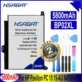 Аккумулятор для ноутбука HSABAT BP02XL 5800 мАч для HP Pavilion PC 15 15-AU 849909-850 (F9-21) 849569-421 Аккумуляторы HSTNN-LB7H BP02041XL