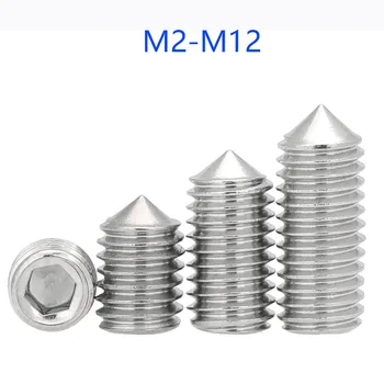 M3 M4 M5 M6 M8 M10 M12 304 Установочный винт с шестигранной головкой из нержавеющей Стали DIN914 С Конусообразным Заострением, Болт GB78