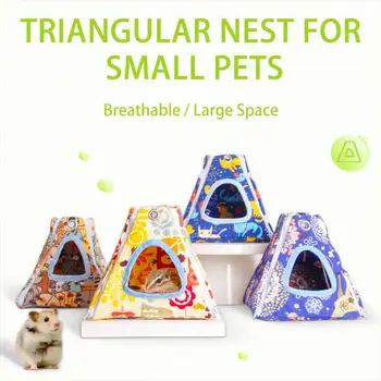 Гнездо для маленьких животных, 1 комплект, прочный холст с застежкой-молнией, подвесной спальный домик для белки и хомяка, принадлежности для мелких животных