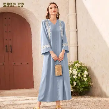 Ближневосточная Арабская Мусульманская модная Женская одежда Jilbab Представлена Кружевным Простым И удобным Халатом Dubai Ramadan Women's Robe