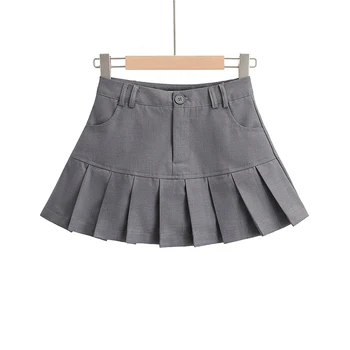 Черные мини-юбки для женщин 2023 Летняя милая юбка одежда y2k теннисная юбка в корейском стиле kawaii короткая юбка с шортами белого цвета
