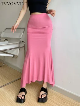 Женская юбка с высокой талией и разрезом сзади в виде рыбьего хвоста для женщин spicy girl sexy wrap hip skirt нерегулярная юбка средней длины 4N58