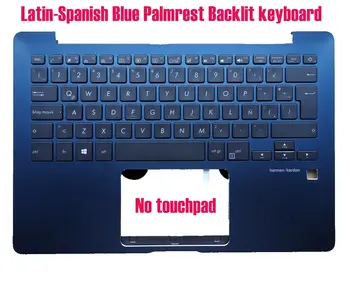 Латино-Испанская Синяя клавиатура с подставкой для рук и подсветкой для Asus UX331U UX331UA UX331UN 90NB0GZ1-R31LA0