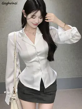 Комплекты из 2 предметов, офисная женская однотонная повязка, белые рубашки, мини-юбки, тонкая Сексуальная Винтажная уличная одежда в корейском стиле Hotsweet