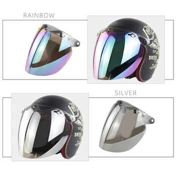 Защитный козырек с 3 защелками, Красочный шлем с пузырчатым козырьком, Аксессуары для мотоциклетных шлемов