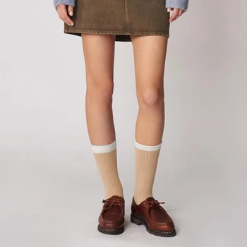 Женские носки из чистого хлопка с буквенным принтом, носки в тон