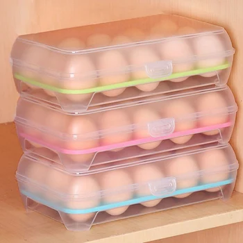 Ящик для хранения яиц, 15 ячеек, Практичный Холодильник для яиц, коробка для свежих яиц, футляр для яиц, Кухонный контейнер для хранения продуктов