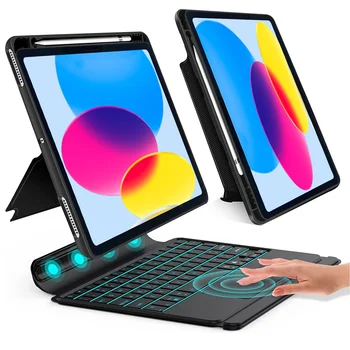 Съемная Магнитная Клавиатура Беспроводной Чехол для iPad Pro 11 12,9 12 9 2022 2021 2020 2018 Трекпад С Черной Подсветкой Bluetooth Smart Folio