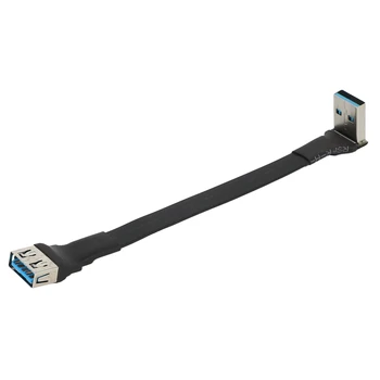 Кабель USB 3.0 Плоский Удлинитель USB От Мужчины к женщине Кабель для Передачи данных Под Прямым углом 90 градусов Удлинитель USB3.0, 10 см