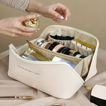 Портативная косметичка большой емкости, простая сумка для мытья туалетных принадлежностей для путешествий, легкая косметичка для макияжа