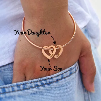 Персонализированные браслеты в форме Герата, дизайн из нержавеющей стали, ваше любимое имя, Семейный браслет, подарок для нее