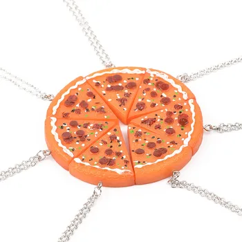 Новые модные ожерелья для пиццы, горячая имитация еды, подвески-шармы для лучших друзей, подарки Оптом 24 шт./лот
