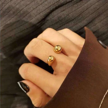 Мода Регулируемый Размер Открытое Золотое Кольцо на Палец для Женщин Пара Свадебные Простые Круглые Открытые Кольца Ювелирные Изделия Подарки Для Вечеринок 2021