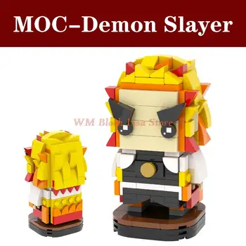 MOC1170 Demon Slayer Rengoku Kyoujurou Фигурка персонажа аниме Строительный блок Развивающая игрушка для детей Подарки друзьям