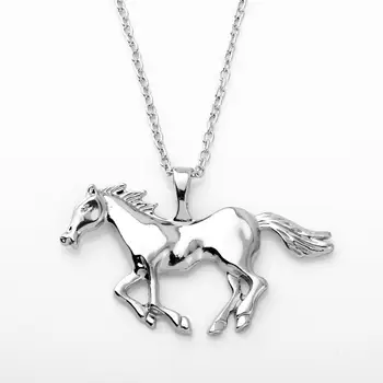 Новое модное ожерелье с подвеской в виде огромной бегущей дикой лошади, эффектные украшения в виде животных