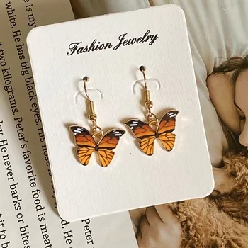 Корейские модные серьги-бабочки для женщин, Летние Красивые висячие подарочные серьги, Подарочные украшения Оптом