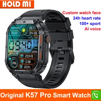 Мужские смарт-часы K57 Pro, 1,96-дюймовый монитор сердечного ритма емкостью 400 мАч, Кислород в крови, IP68, Водонепроницаемый Таймер на открытом воздухе, Погода, Спортивные умные часы