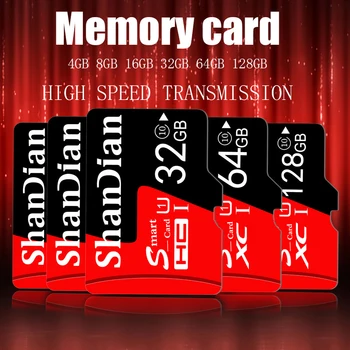 Карта памяти 128 ГБ Smart SD Class10 64 ГБ Красная Высокоскоростная Smart HC 32 ГБ 16 ГБ Реальная Емкость TF USB flash XC Для Камеры БПЛА 8 ГБ