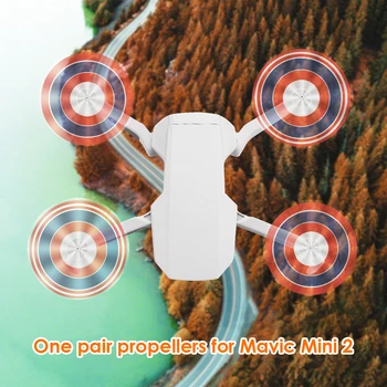 1 Пара Малошумных Пропеллеров Белого цвета с полосками для DJI Mavic Mini 2 Запасные части