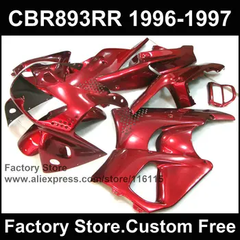 Комплекты обтекателей ABS для HONDA CBR900RR 96 97 CBR 893RR 1996 1997 полностью темно-красный мотоцикл CBR 893 обтекатели кузова