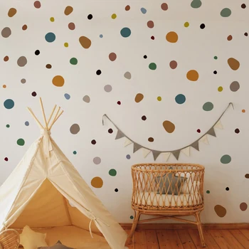 Самоклеящиеся наклейки на стену в стиле бохо с геометрической волновой точкой, наклейки для украшения дома в детской спальне
