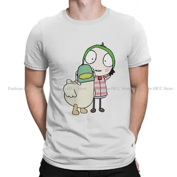 Классическая футболка с рисунком Сары Дак, топы в мультяшном стиле, удобная мужская футболка из полиэстера с коротким рукавом