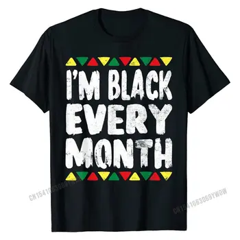 Я черный Каждый месяц, футболки, месяц истории, афроамериканские хлопковые мужские футболки, футболки с принтом, повседневные семейные