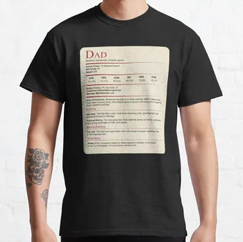 Футболка D & D Dad Stat Block, спортивная рубашка, летний топ, футболки для мужчин с тяжелым весом