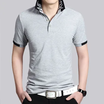 Однотонная летняя мужская одежда из чистого хлопка с воротником-стойкой, Новинка 2023 года, Облегающие универсальные базовые футболки-поло для деловых мужчин, топы