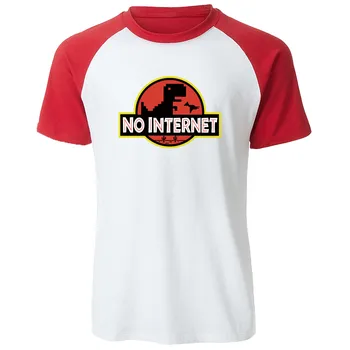 Новинка, Пародийная футболка Dinosaur Park No internet, мужская футболка с динозавром, забавный парк юрского периода, мужская футболка-реглан, Топы Harajuku