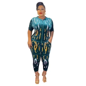 Африканский комплект, Женская Бархатная Африканская Женская одежда, Осенне-зимний комплект из 2 предметов, Топ и Длинные брюки, Африканская одежда для Женщин