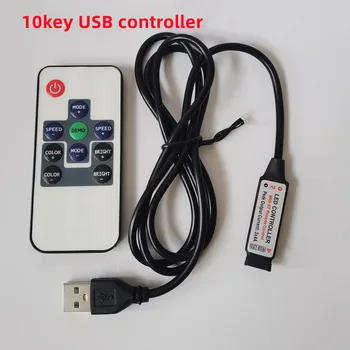 10/11 Клавишный контроллер светодиодной ленты Мини-диммер RF Remote 5V USB интерфейсный контроллер для одноцветной светодиодной ленты 5050/2835