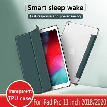 Новый чехол для iPad Pro 11 дюймов 2018 2020 2-го поколения с магнитной крышкой Smart sleep wake up Case прозрачный мягкий чехол из ТПУ