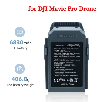 11,4 В 6830 мАч LiHV Аккумулятор для DJI Mavic Pro Drone Intelligent Flight Battery Летает дольше 10 минут, чем оригинальный аккумулятор