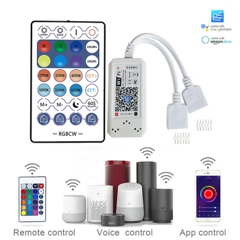 RGBCCT RGBWC WiFi APP Smart Controller 12V-24V С 28key RF Remote Smart Phone App Control Для для 5050 RGB + CCT Светодиодной Ленты