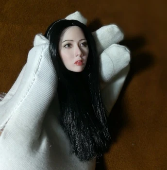 1/6 Женская голова, вылепленная из головы корейской звезды, Азиатская Бледная кожа, Черные Длинные прямые волосы, 12 дюймов, женская фигура HT PH.