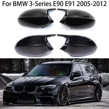 Для BMW 3 Серии E90 E91 2005 2006 2007-2010 2011 2012 M Style Carbon Fiber Look Автомобильная Крышка Зеркала Заднего Вида, Накладка, аксессуары