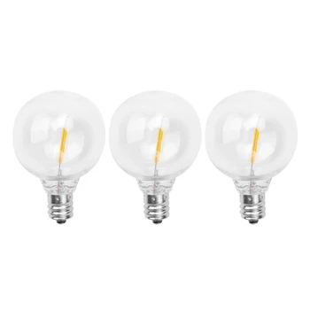 3шт светодиодных сменных лампочек G40, небьющиеся светодиодные глобусы с винтовым основанием E12 для солнечного теплого белого цвета