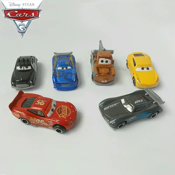 6 шт./компл. Disney Pixar Cars 3 Модель Легкосплавного Автомобиля Lightning McQueen Black Storm Jackson Curz Автомобильная Игрушка Для Детей На День Рождения Рождественский Подарок
