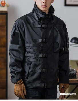 Мужская куртка-бомбер с несколькими карманами, толстая ветрозащитная водонепроницаемая мотоциклетная военная униформа, весенне-осенняя одежда для мужчин