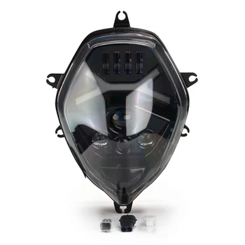 Мотоцикл Черный E9 LED 12 В Фара в сборе Hi/Lo луч Передний дневной ходовой головной фонарь для SUZUKI V-Strom DL1000 DL650