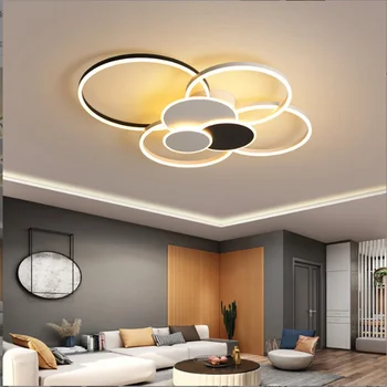 Люстры, современный светодиодный потолочный светильник, умный дом Alexa Circle, подходит для внутреннего освещения гостиной, спальни, кабинета, столовой.