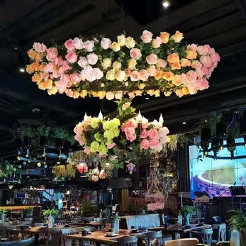 Функция люстры с имитацией цветка Полый светильник для ресторана Flower Украшение магазина Подвесной светильник для банкета