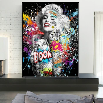 Цветное граффити Мэрилин Монро DIY Алмазная живопись Вышивка крестиком Сексуальная женщина для взрослых Картина Стразы домашний декор