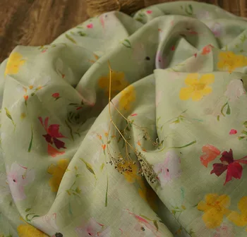 Высококачественная ткань ramie, красивая многоцветная ткань в стиле пэчворк с цветочным принтом, высококачественная ткань cheongsam
