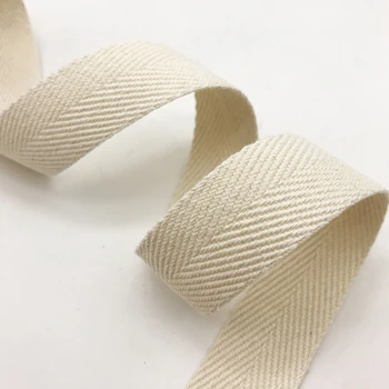 50 ярдов 16 мм-50 мм бежевой хлопчатобумажной тесьмы из саржи в елочку толщиной 1,2 мм для пришивания ручек ремней для сумок