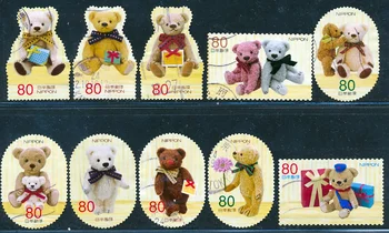 10 ШТ почтовых марок Японии, 2012, Поздравительные марки-осеннее поздравление, настоящий оригинал, используется с почтовой маркой, коллекция марок