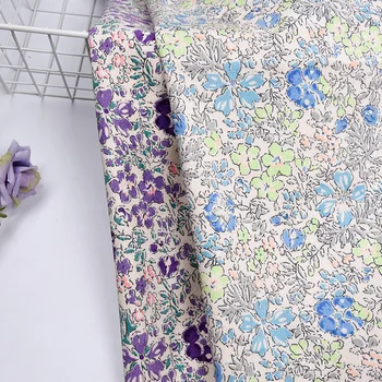 Вельветовая Ткань с Цветочным Принтом, Полиэфирная Ткань для Женской одежды, Детское Платье Ручной Работы Для Квилтинга